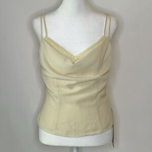 CIDER Spaghetti Strap Layered Cami Tank Women's M Ivory Coquette Summer Coquette